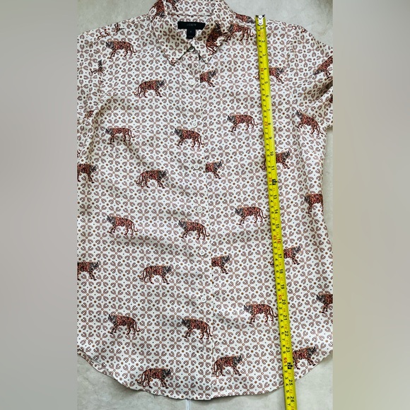 J. Crew Silk Twill Tiger Button Down Shirt - Picture 6 of 6